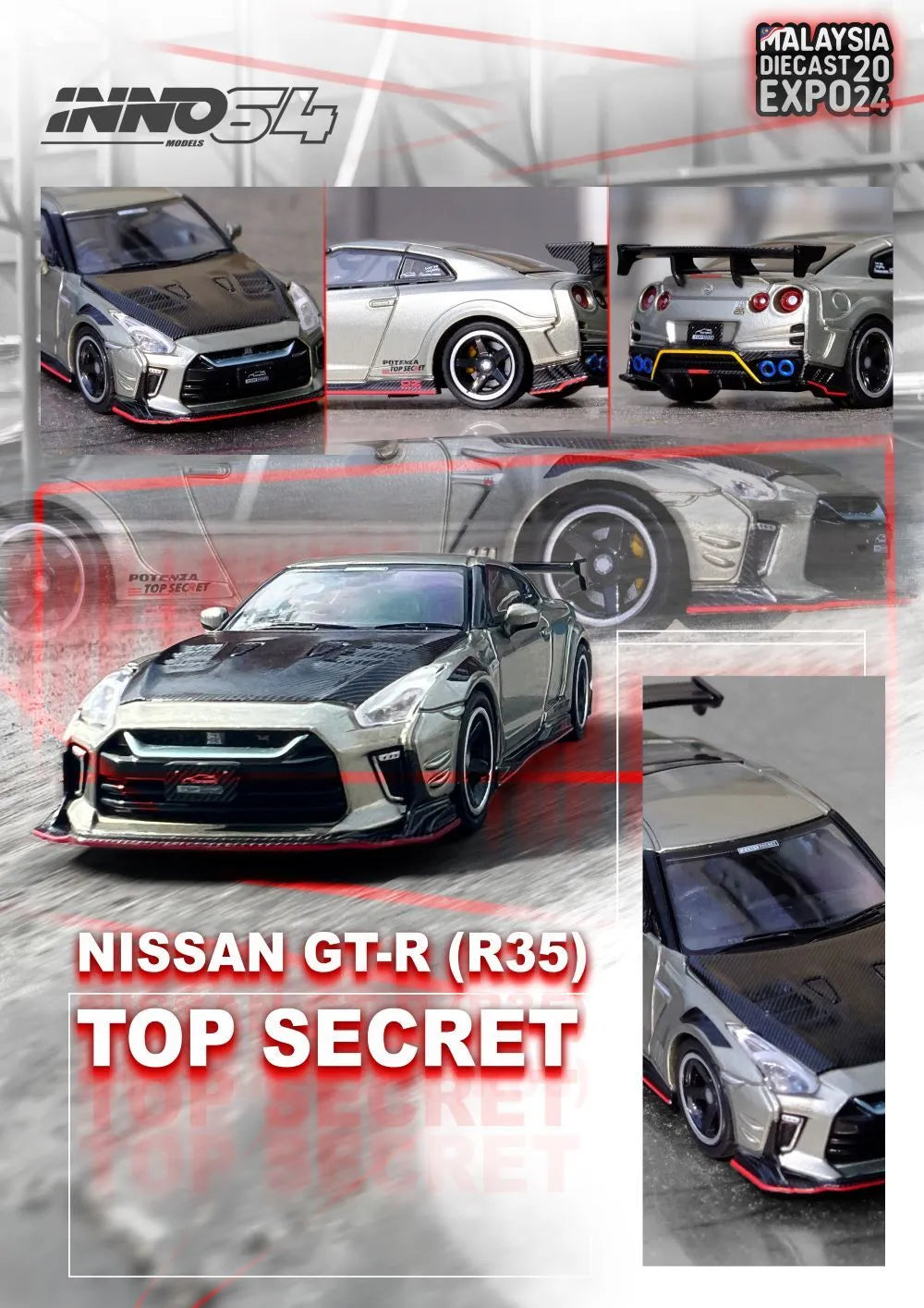 Nissan GT-R R35 TOP SECRET – INNO64 Malaysia Diecast Expo 2024 – Escala 1:64