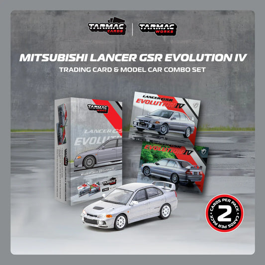 Mitsubishi Lancer GSR Evolution IV – Tarmac Works Trading Card Combo Set – Escala 1:64