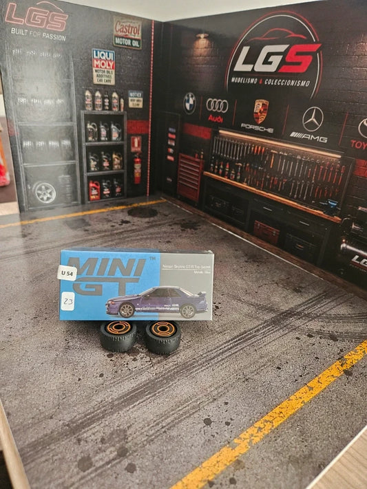 Nissan Skyline GT-R TOP SECRET VR32 Metallic Blue – MINI GT – Escala 1:64