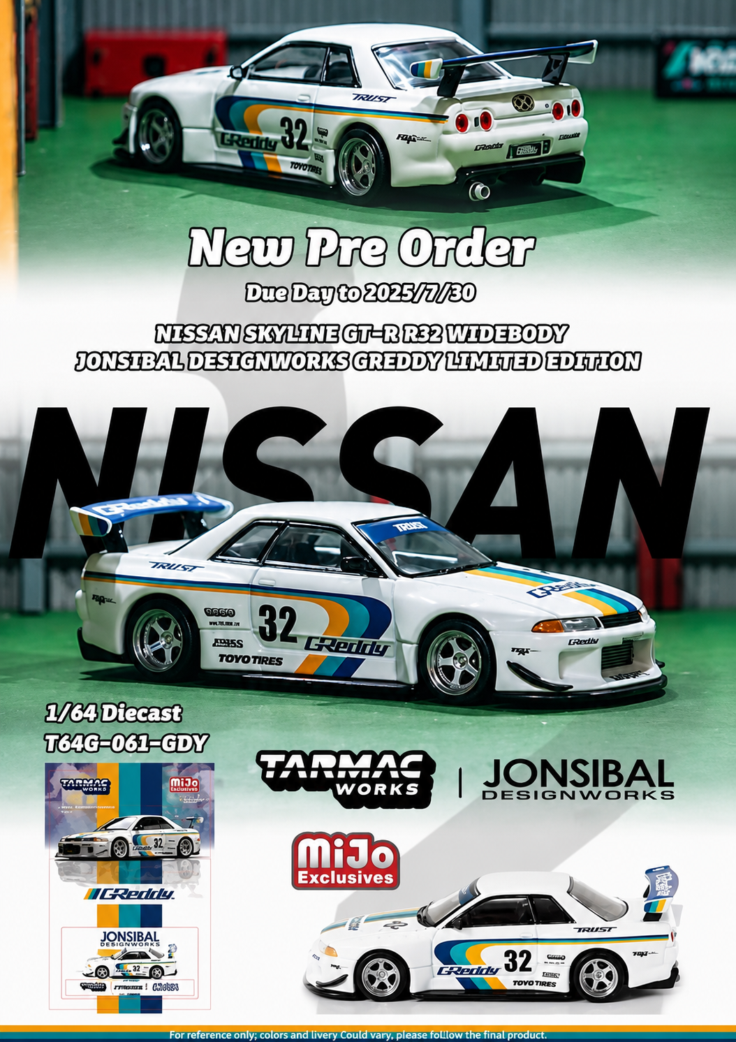 Nissan Skyline R32 Widebody GReddy – Tarmac Works – Escala 1:64