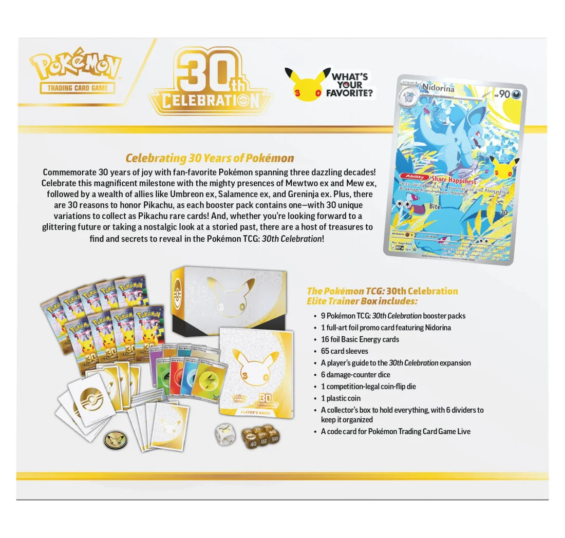 PRE-VENTA : ELITE TRAINER BOX 30TH CELEBRATION INGLÉS